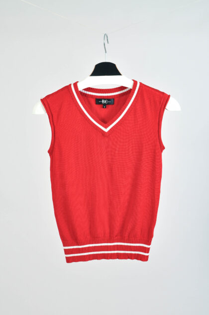 Vintage Y2K Red V-Neck Vest – S