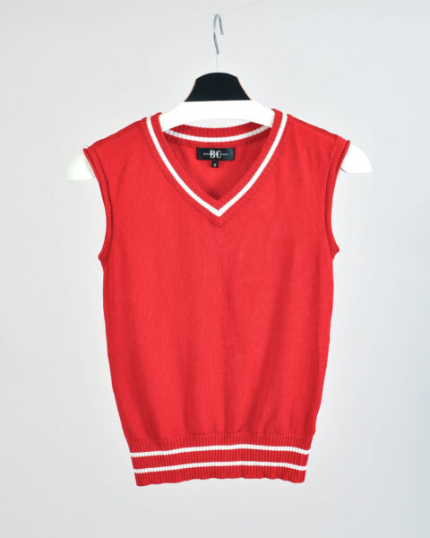 Vintage Y2K Red V-Neck Vest – S