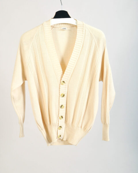 Vintage 90s Cream Wool Blend Cardigan | S–M