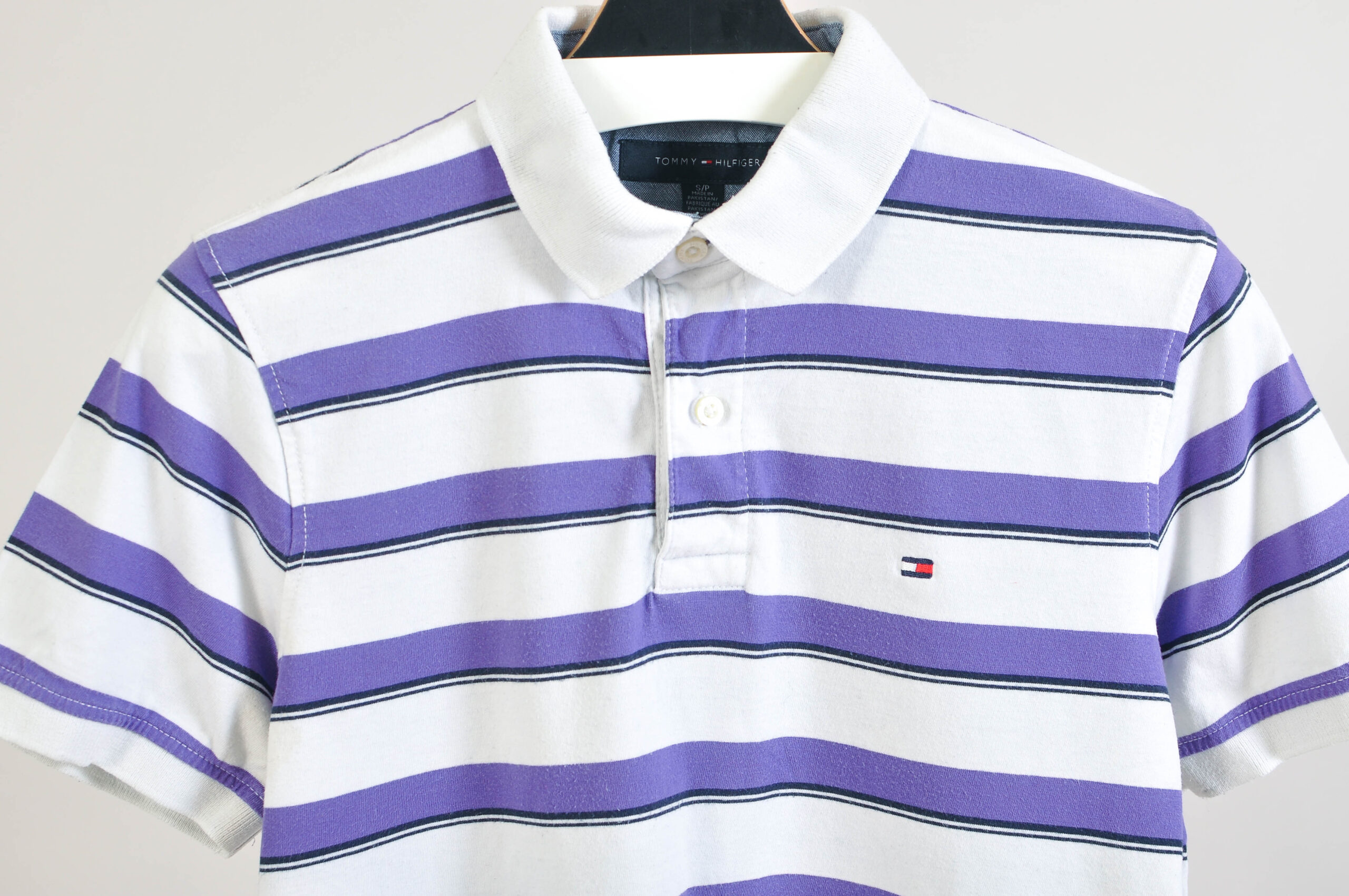 Vintage 00s Tommy Hilfiger Striped Polo Shirt – Size S/P - Image 6