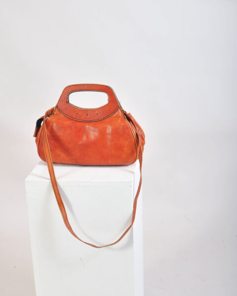 Vintage 90s Brown real leather bag