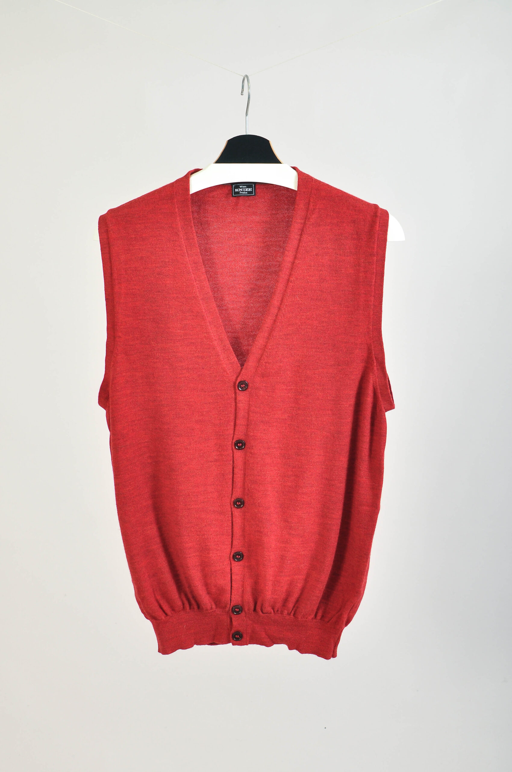 Vintage 90s Maroon Wool Vest | M | Made in Italy