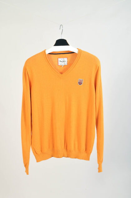 Vintage 00s Y2K Pepe Jeans Orange Jumper | Size M