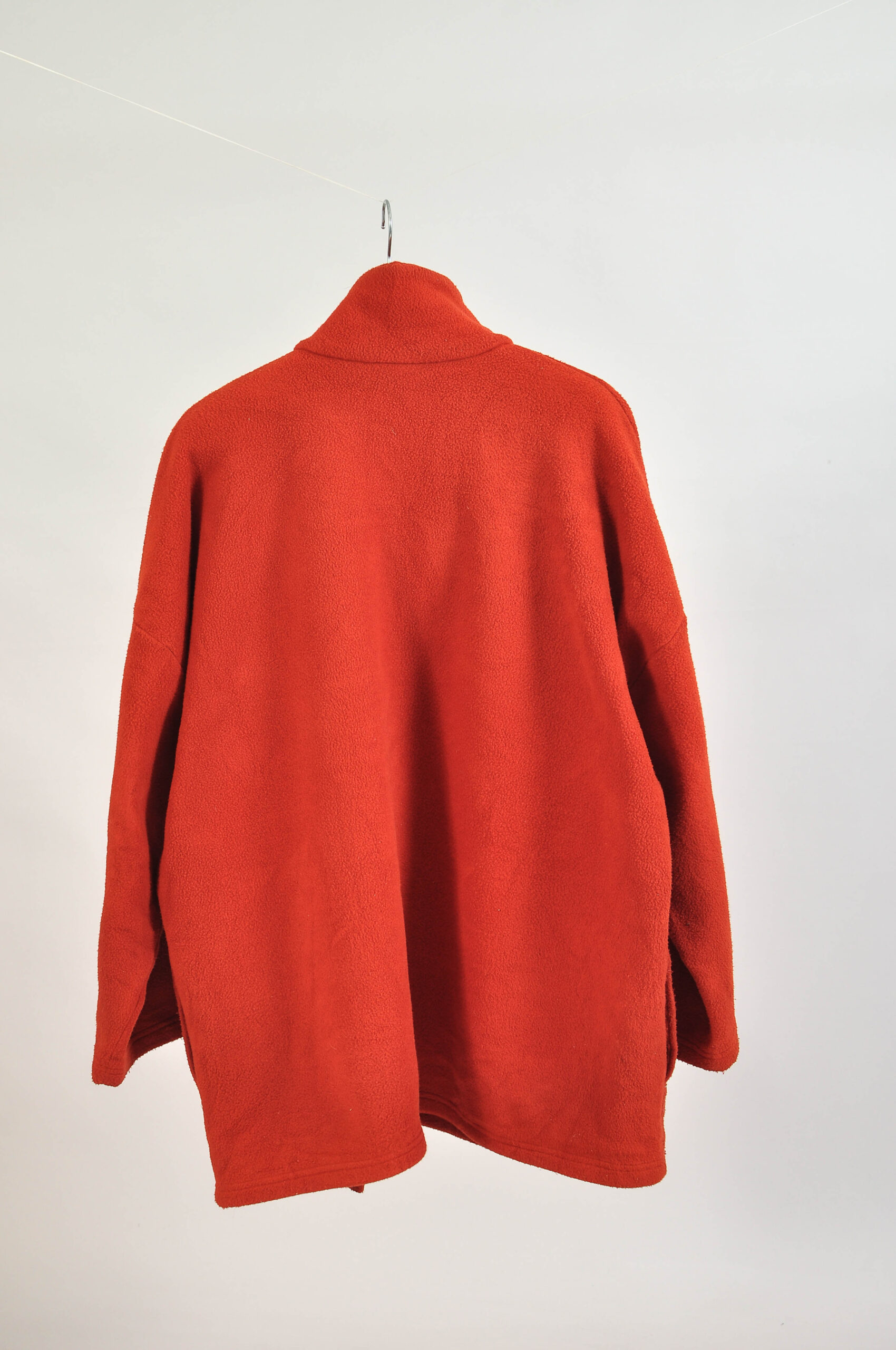 Vintage 00s Bryn Walker Orange Fleece Poncho Coat – M - Image 7