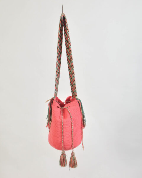 Vintage 90s Crocheted Bag in Pink