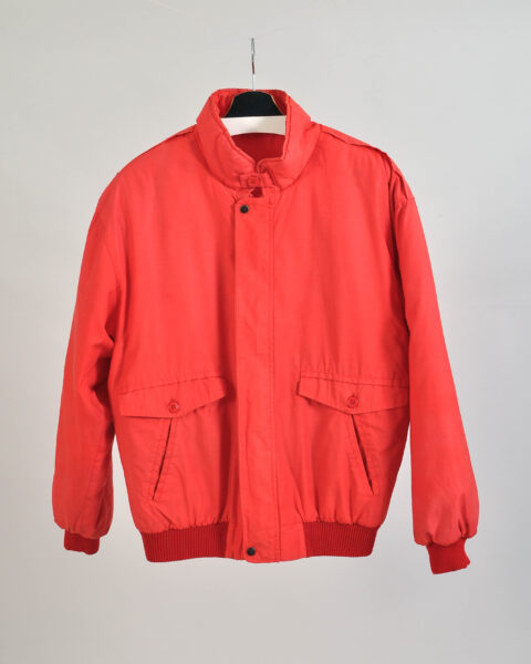 Vintage 80s Red Funnel Neck Jacket – L