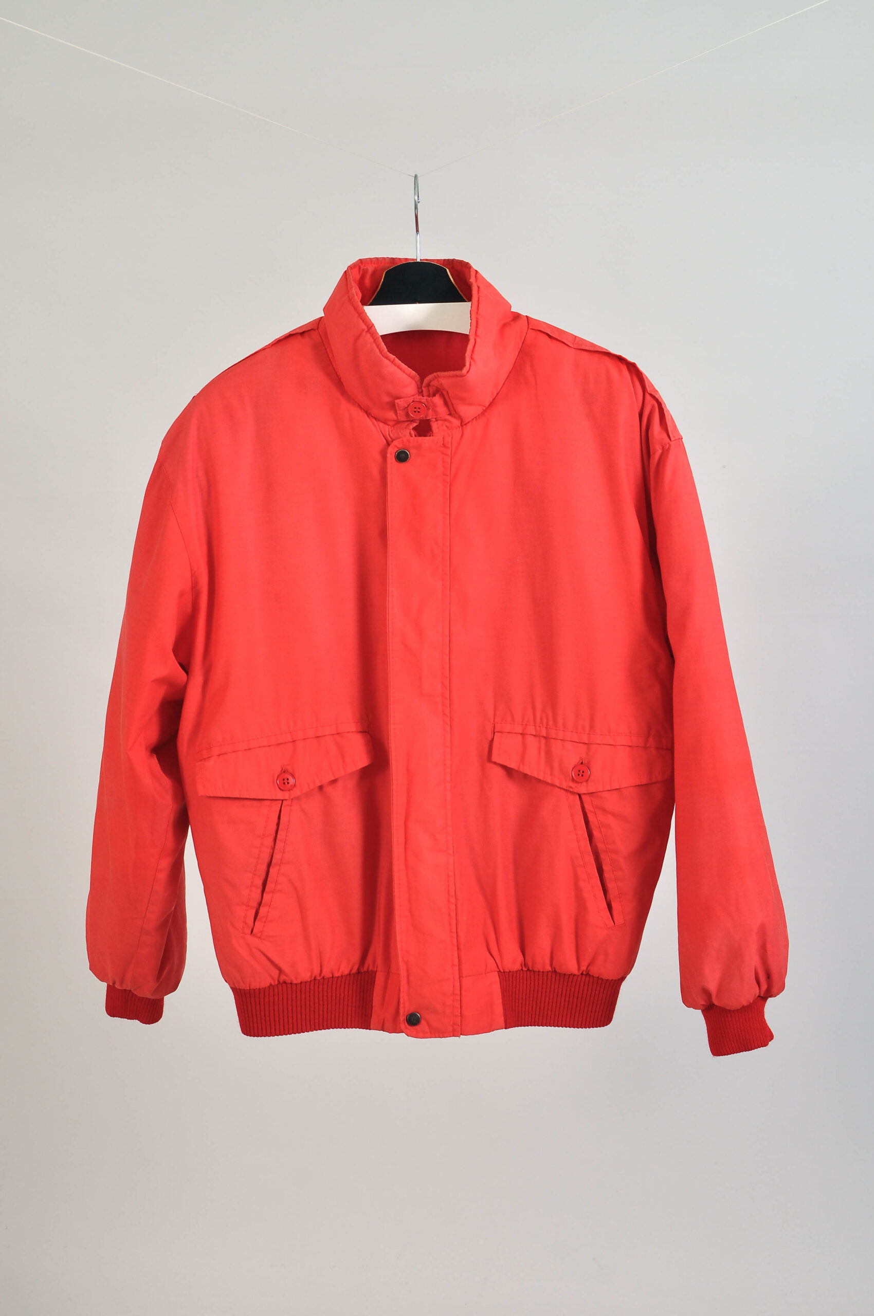 Vintage 80s Red Funnel Neck Jacket – L