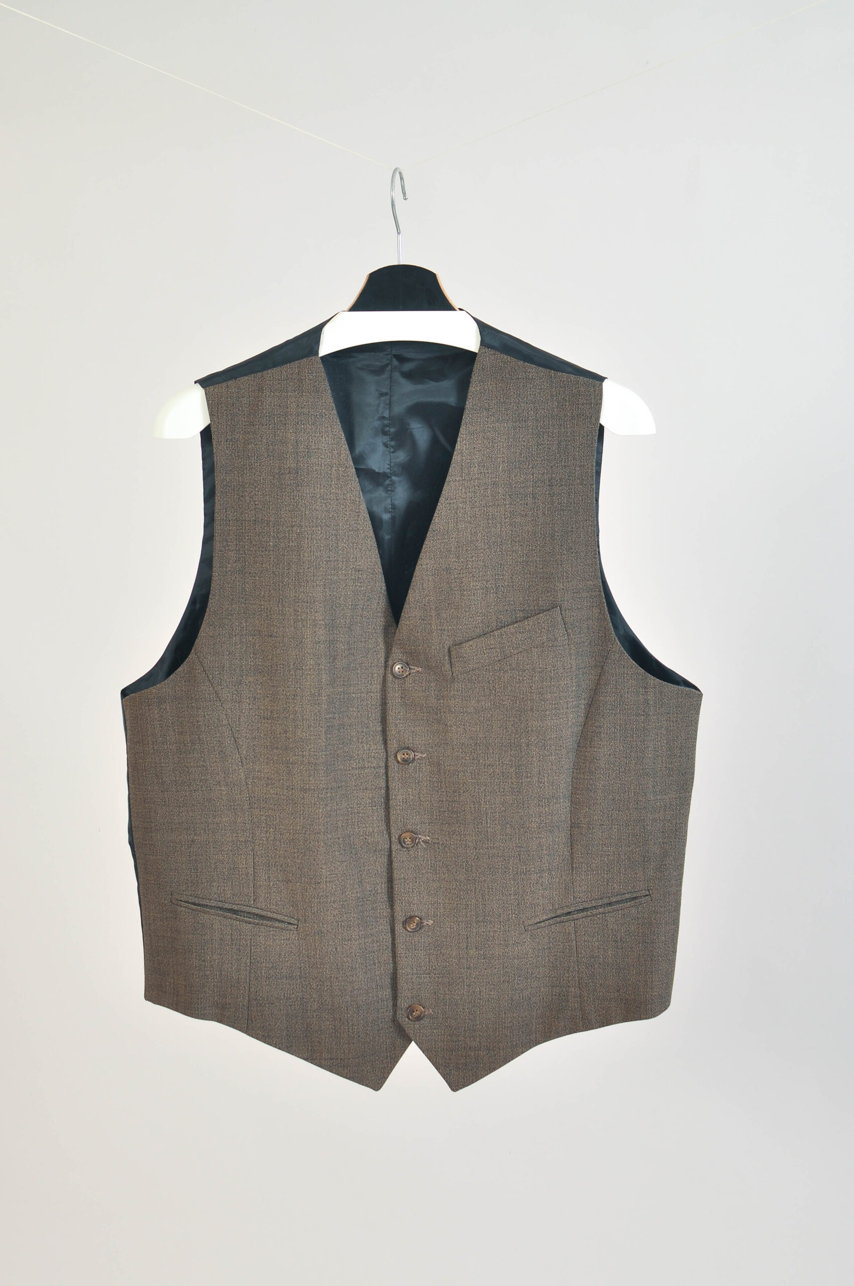 Vintage 90s Khaki Three Piece Suit – Giovani Wool Blend XL - Image 3