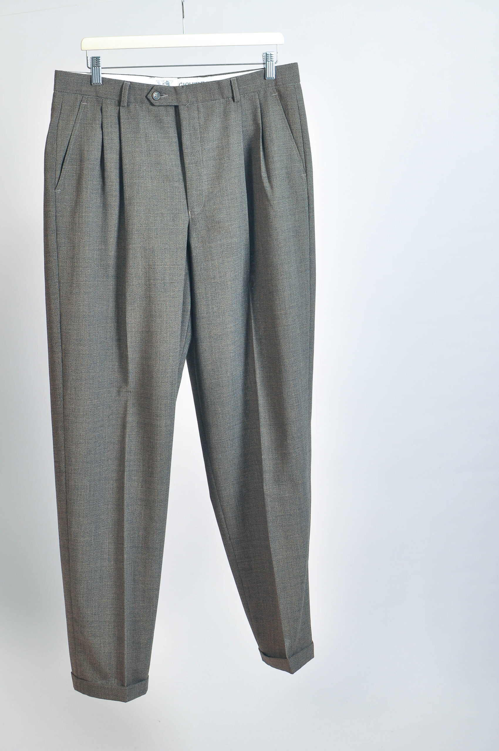 Vintage 90s Khaki Three Piece Suit – Giovani Wool Blend XL - Image 5