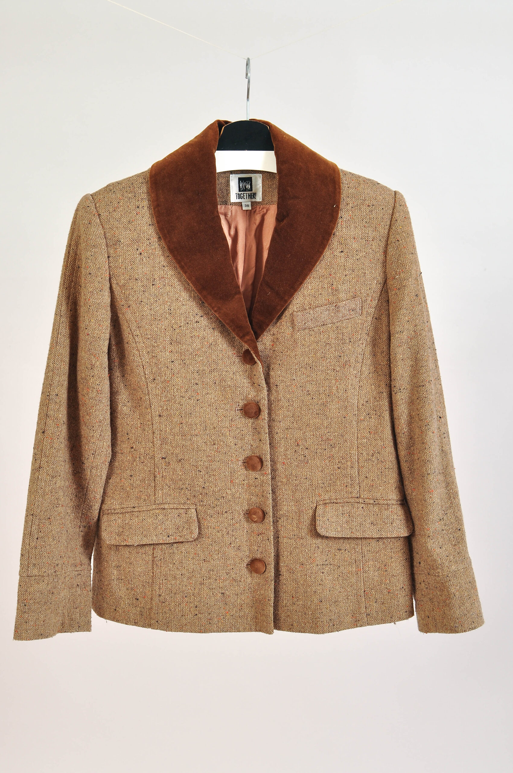 Vintage 90s Together! Brown Tweed Blazer – Size 38