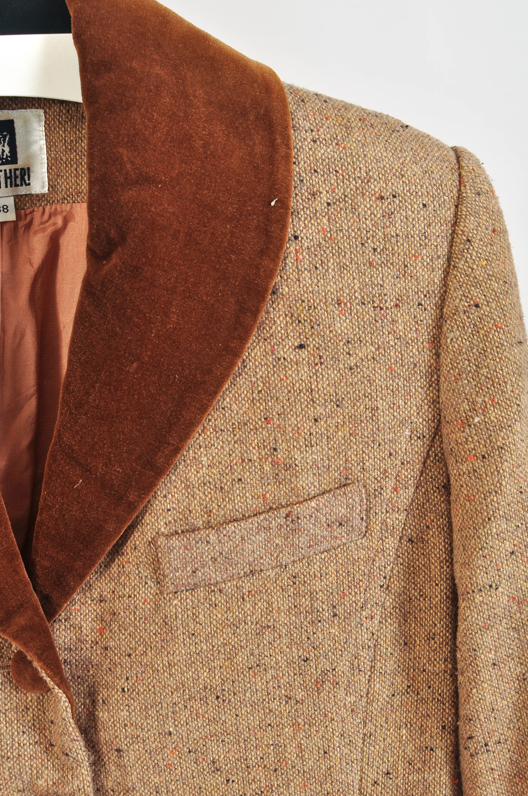 Vintage 90s Together! Brown Tweed Blazer – Size 38 - Image 2