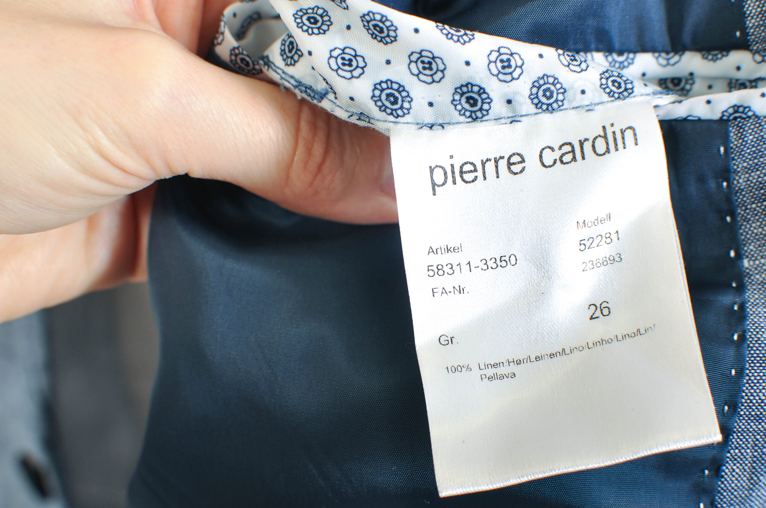 Vintage 00s Pierre Cardin Linen Blazer Jacket | Size 26 (XL) - Image 6