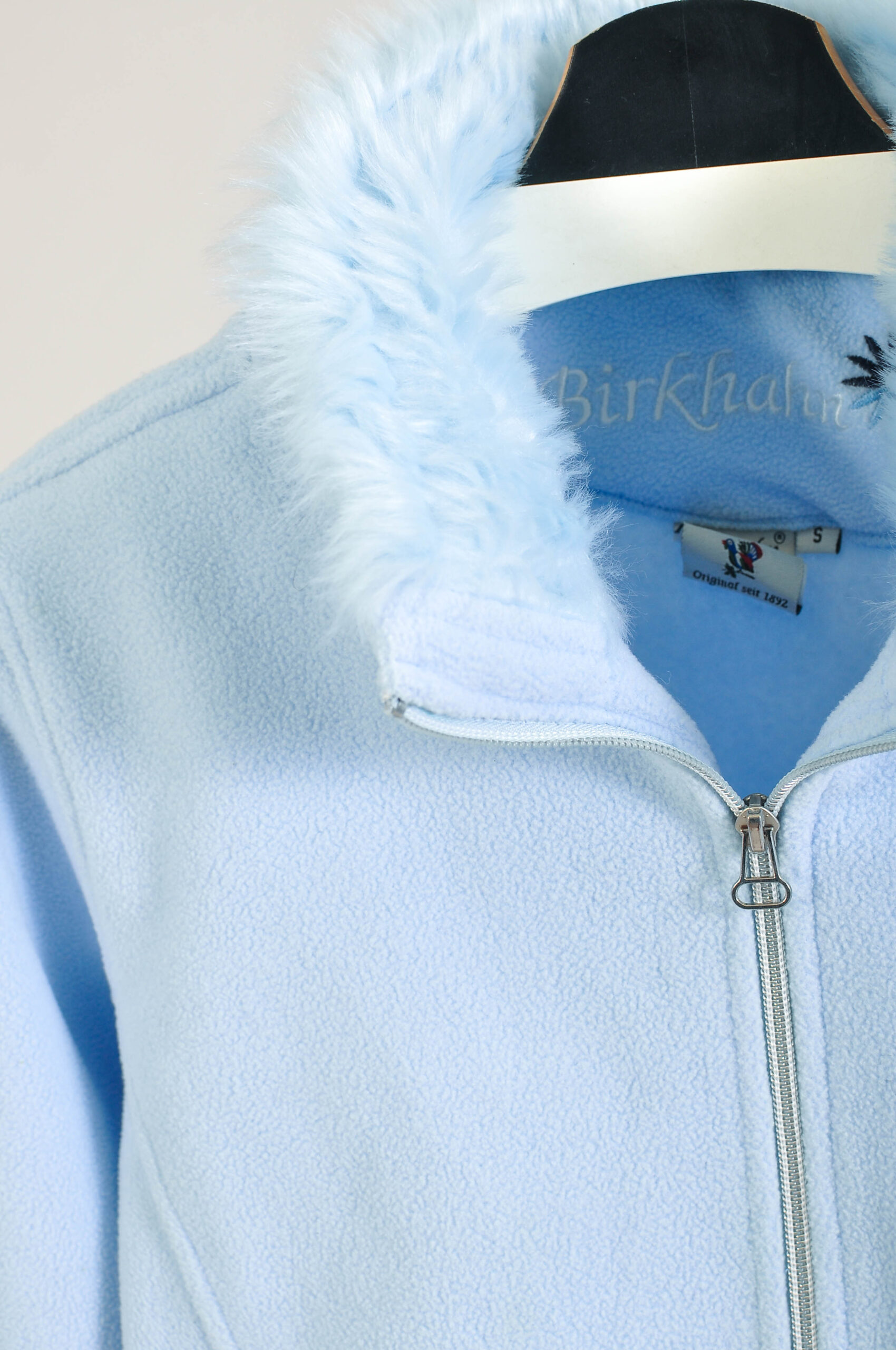 Vintage 00s Birkhahn Baby Blue Fleece Sweatshirt | Size S - Image 3