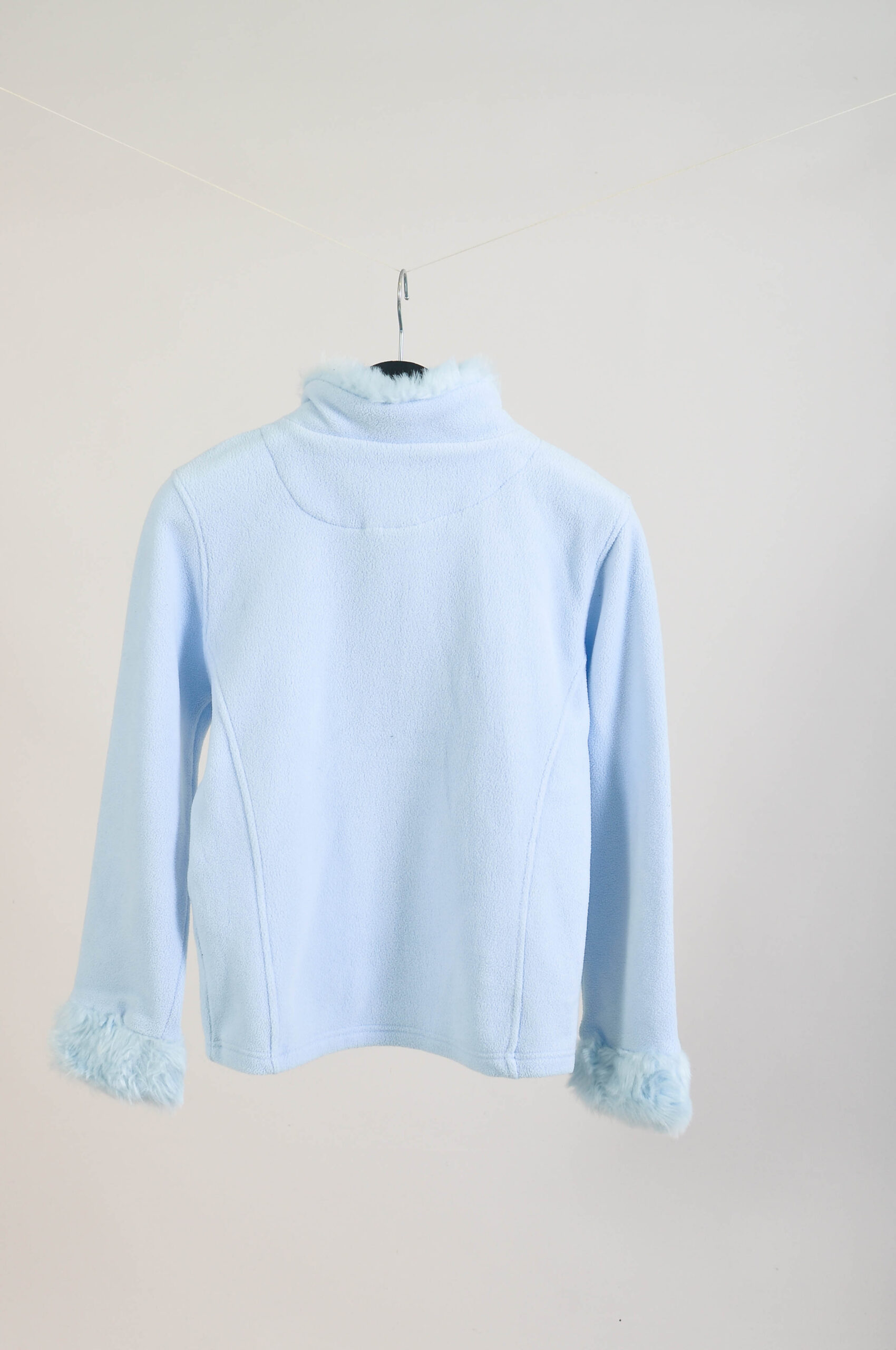 Vintage 00s Birkhahn Baby Blue Fleece Sweatshirt | Size S - Image 5