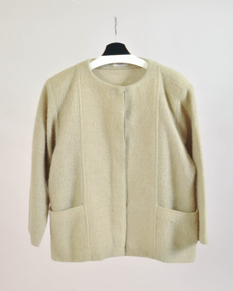 Vintage 90s minimalist Light Green Short Coat – L
