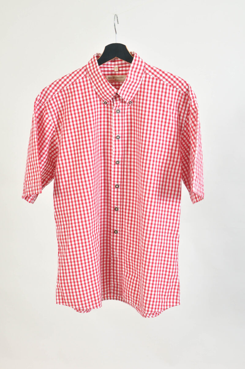Vintage 90s short sleeve checkered shirt in red