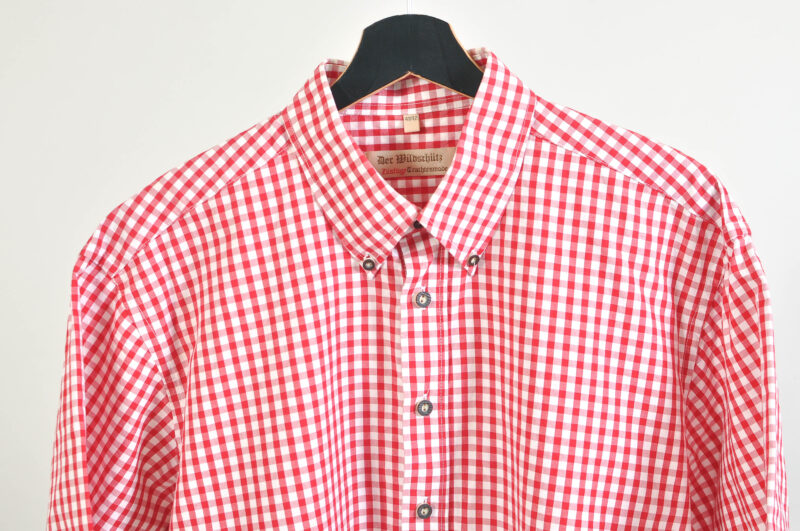 Vintage 90s short sleeve checkered shirt in red - Image 3