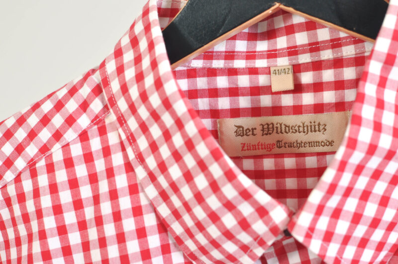 Vintage 90s short sleeve checkered shirt in red - Image 4