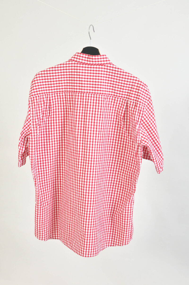 Vintage 90s short sleeve checkered shirt in red - Image 5