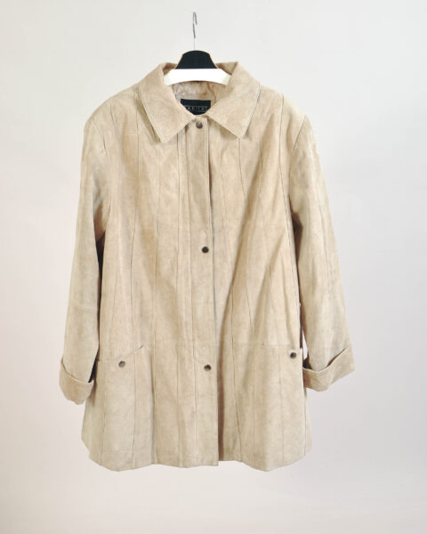 Vintage 00s Suede Leather Coat – XL