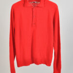 Vintage 90s wool polo jumper in red