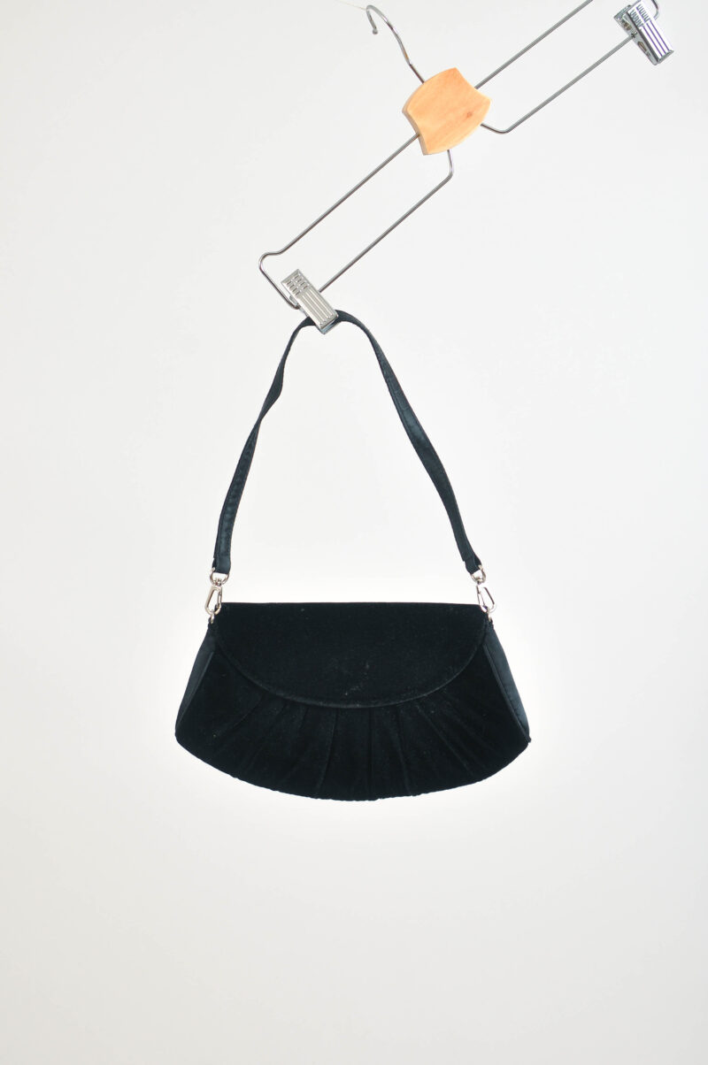 Vintage 90s black velvet shoulder bag