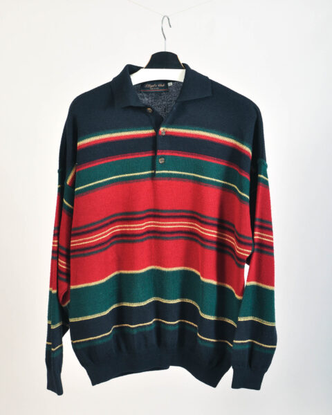 Vintage 90s Italian Polo Jumper | Size XL