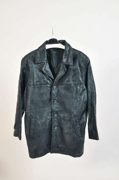 Vintage 90s real leather blazer coat