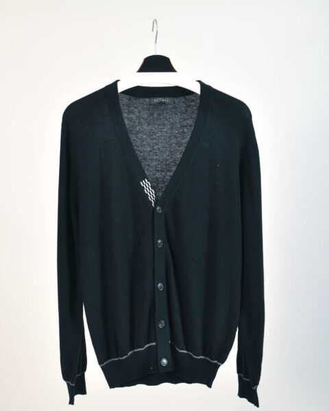 Vintage 00s Y2K Black Cashmere Blend Cardigan | XL