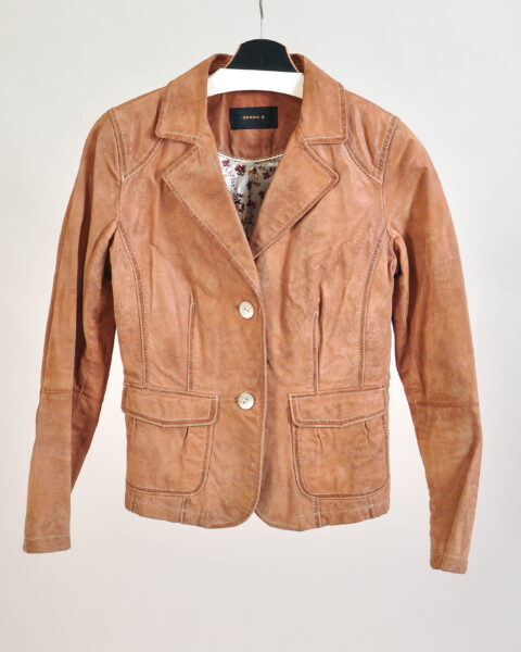 Vintage 00s Suede Leather Blazer Jacket – 38