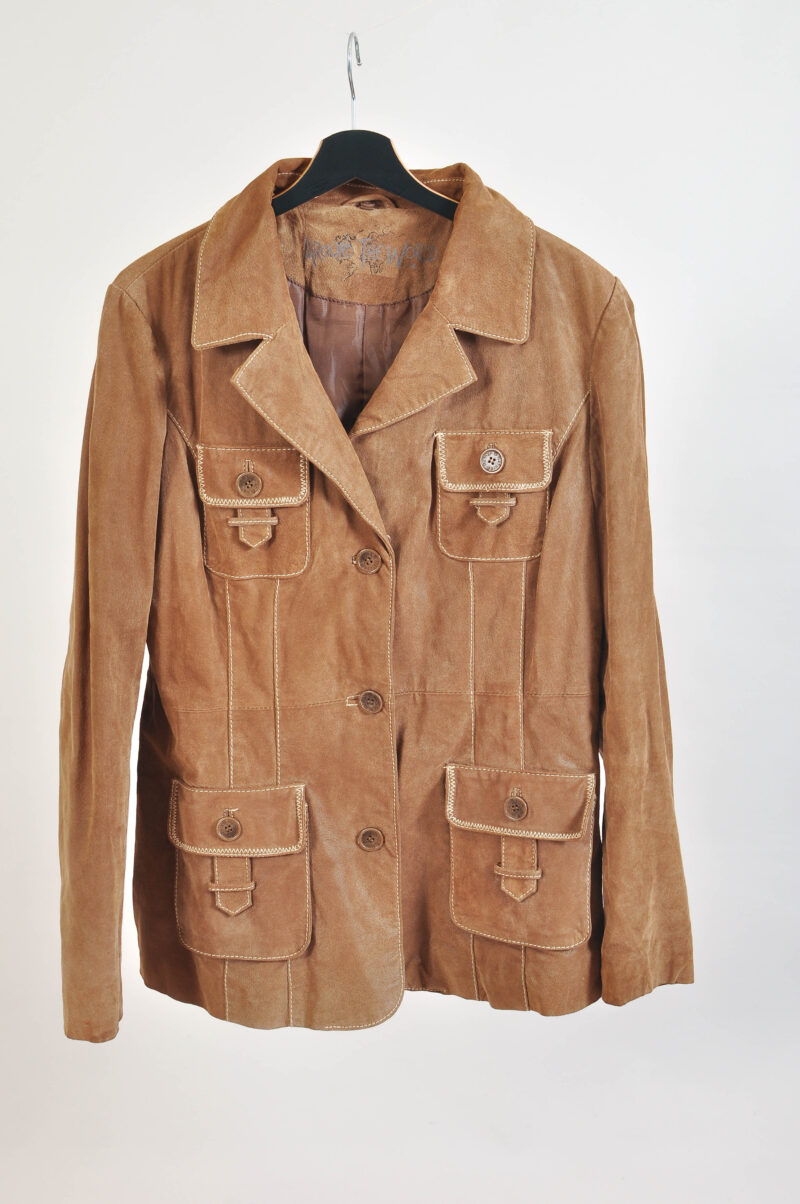 Vintage 90s Suede Leather Blazer Jacket