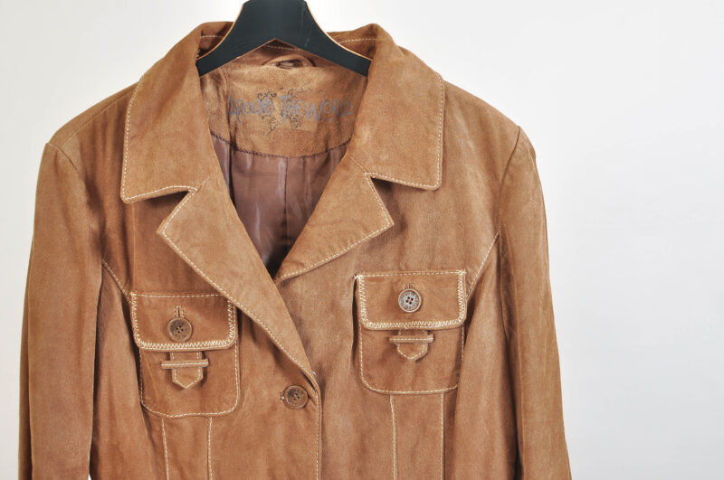 Vintage 90s Suede Leather Blazer Jacket - Image 3