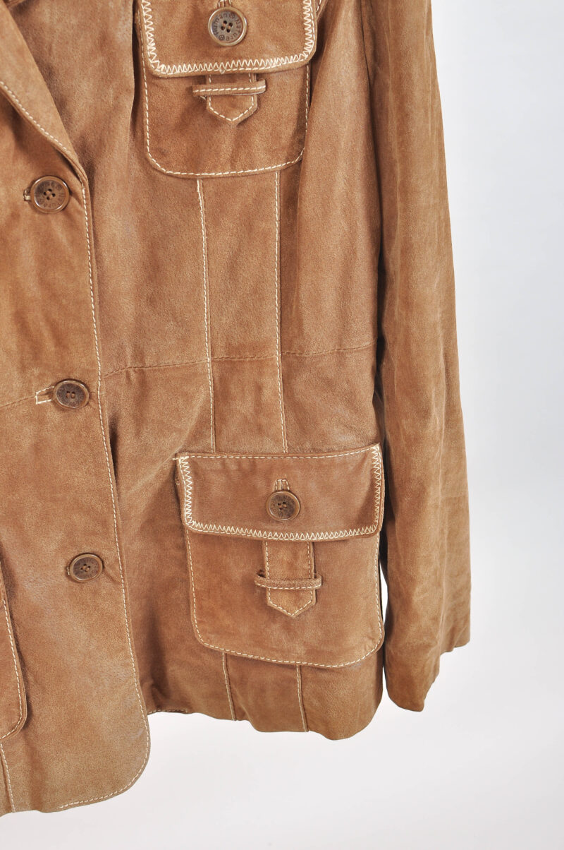 Vintage 90s Suede Leather Blazer Jacket - Image 4
