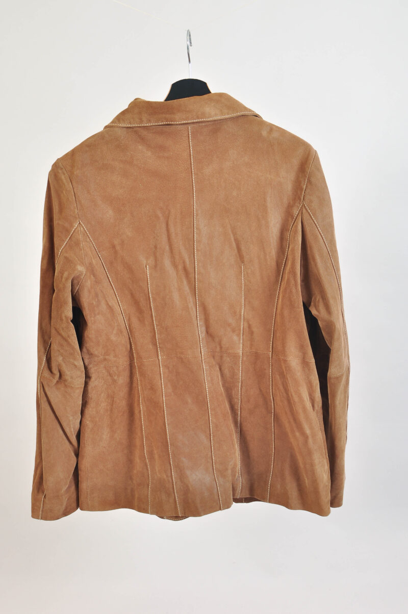 Vintage 90s Suede Leather Blazer Jacket - Image 5