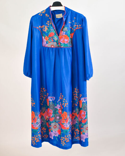 Vintage 70s Floral Maxi Retro Boho Dress - 3XL