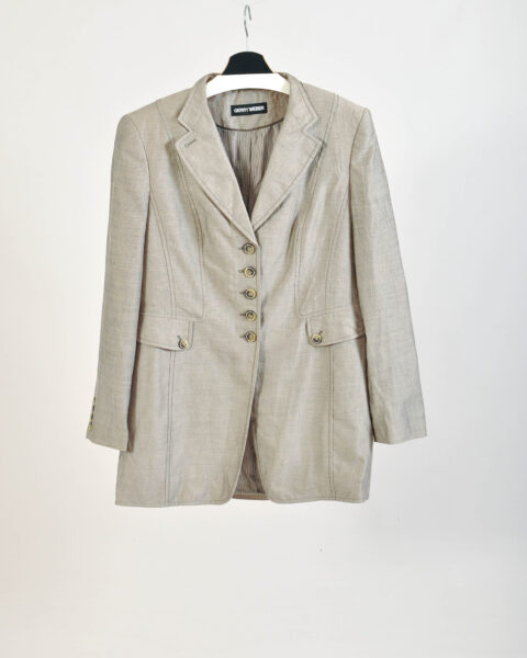 Vintage Y2K Beige Blazer Jacket | 40