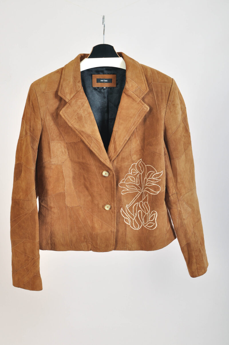 Vintage 00s suede leather blazer jacket