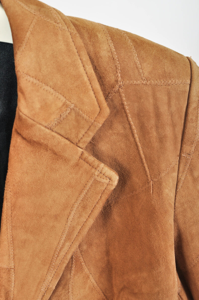 Vintage 00s suede leather blazer jacket - Image 4