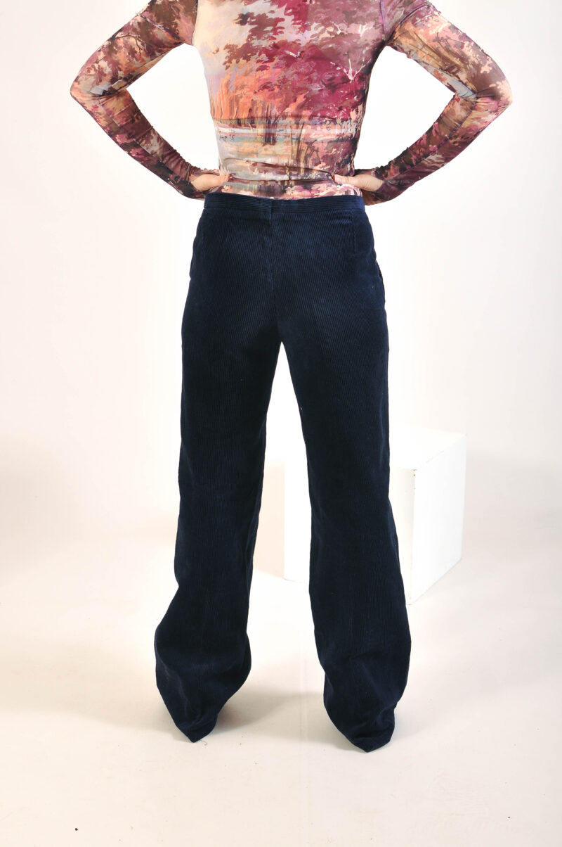 Vintage 70s corduroy trousers in navy - Image 3
