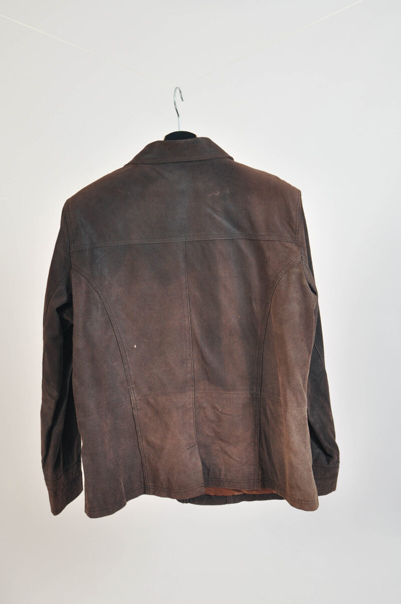 Vintage 00s Brown Suede Leather Jacket - Image 3