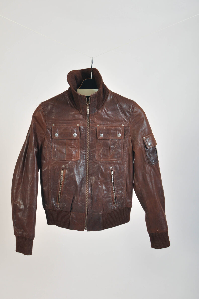 Vintage 00s leather jacket in brown