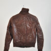 Vintage 00s leather jacket in brown - Image 5