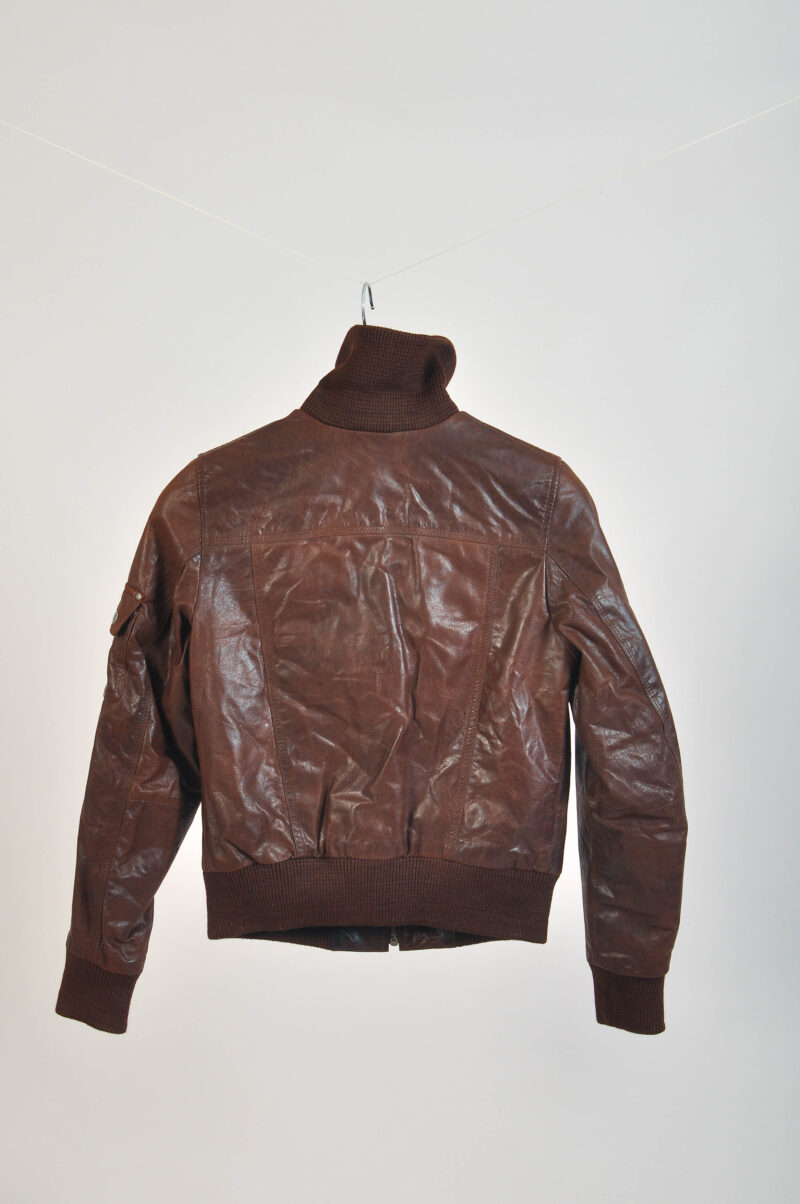 Vintage 00s leather jacket in brown - Image 5