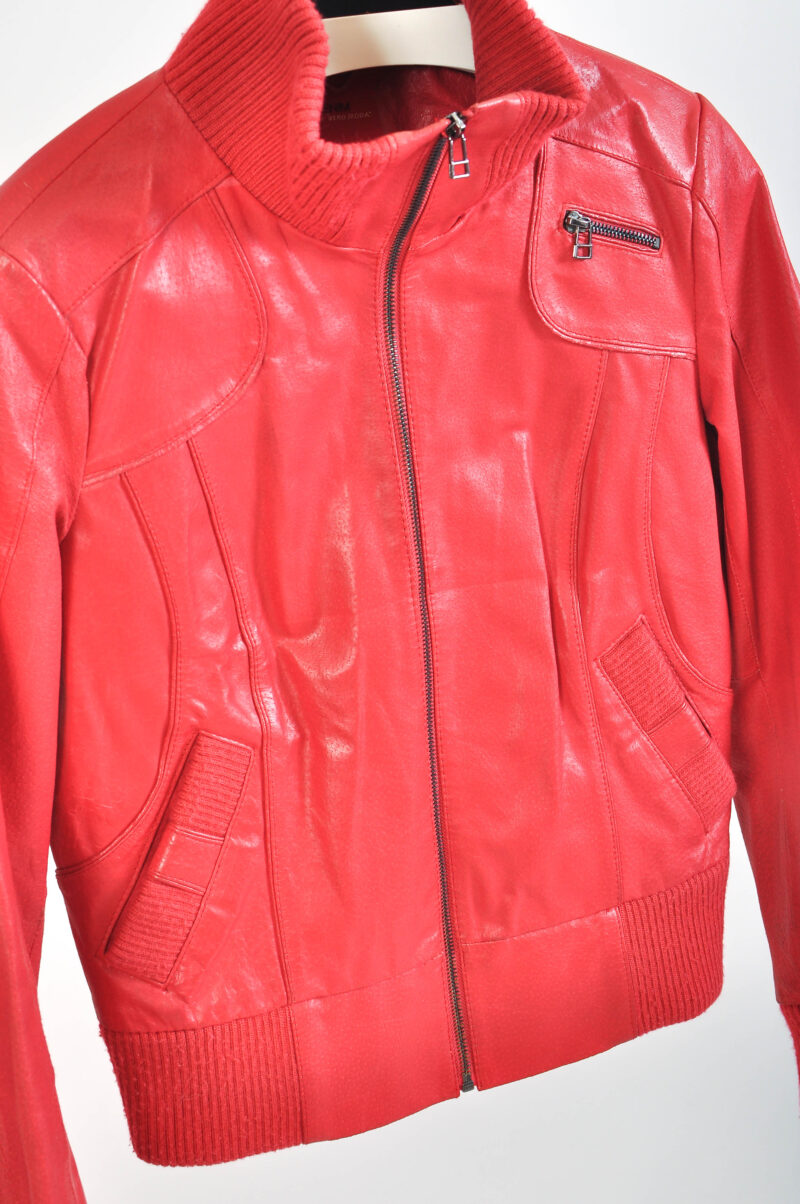 Vintage 00s leather jacket in red - Image 4