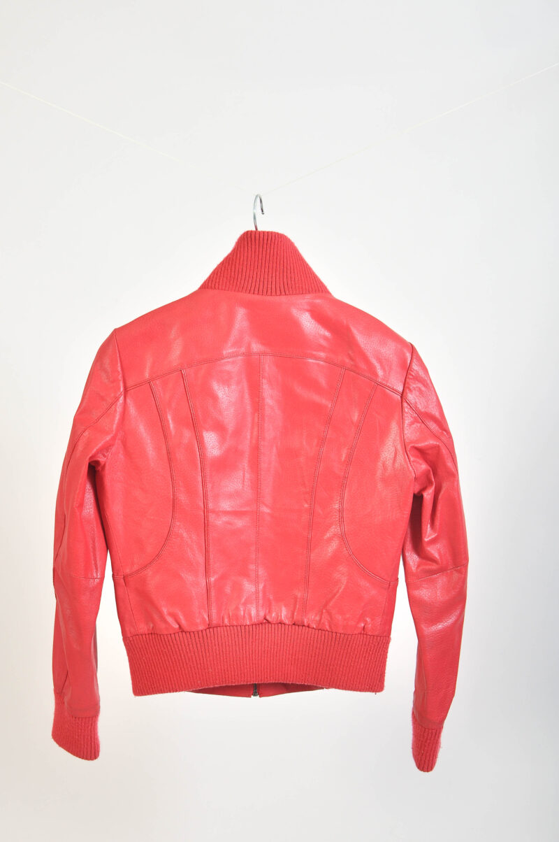 Vintage 00s leather jacket in red - Image 6