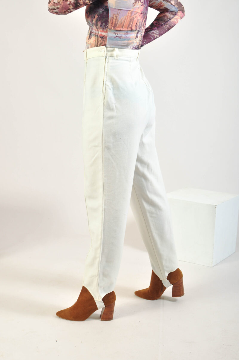 Vintage 80s high waisted trousers in white