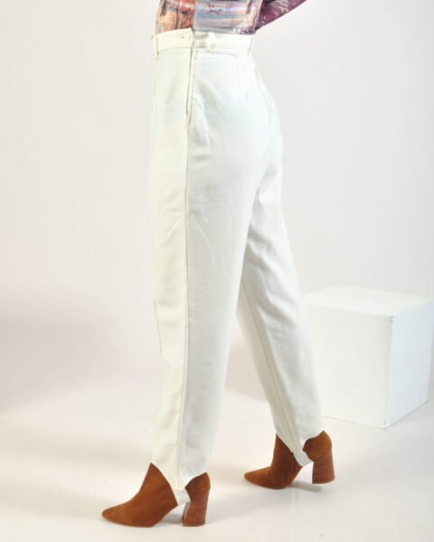 Vintage 80s high waisted trousers in white