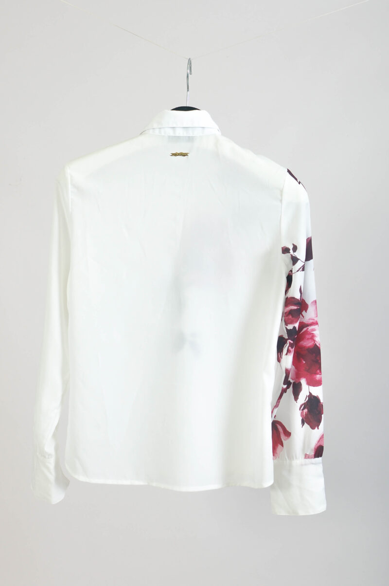 Vintage 00s white shirt with rose print - Image 5
