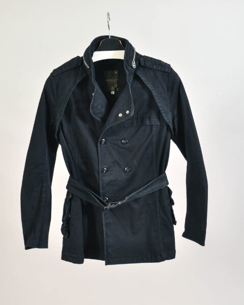 Vintage 00s Short Black Trench Coat – S