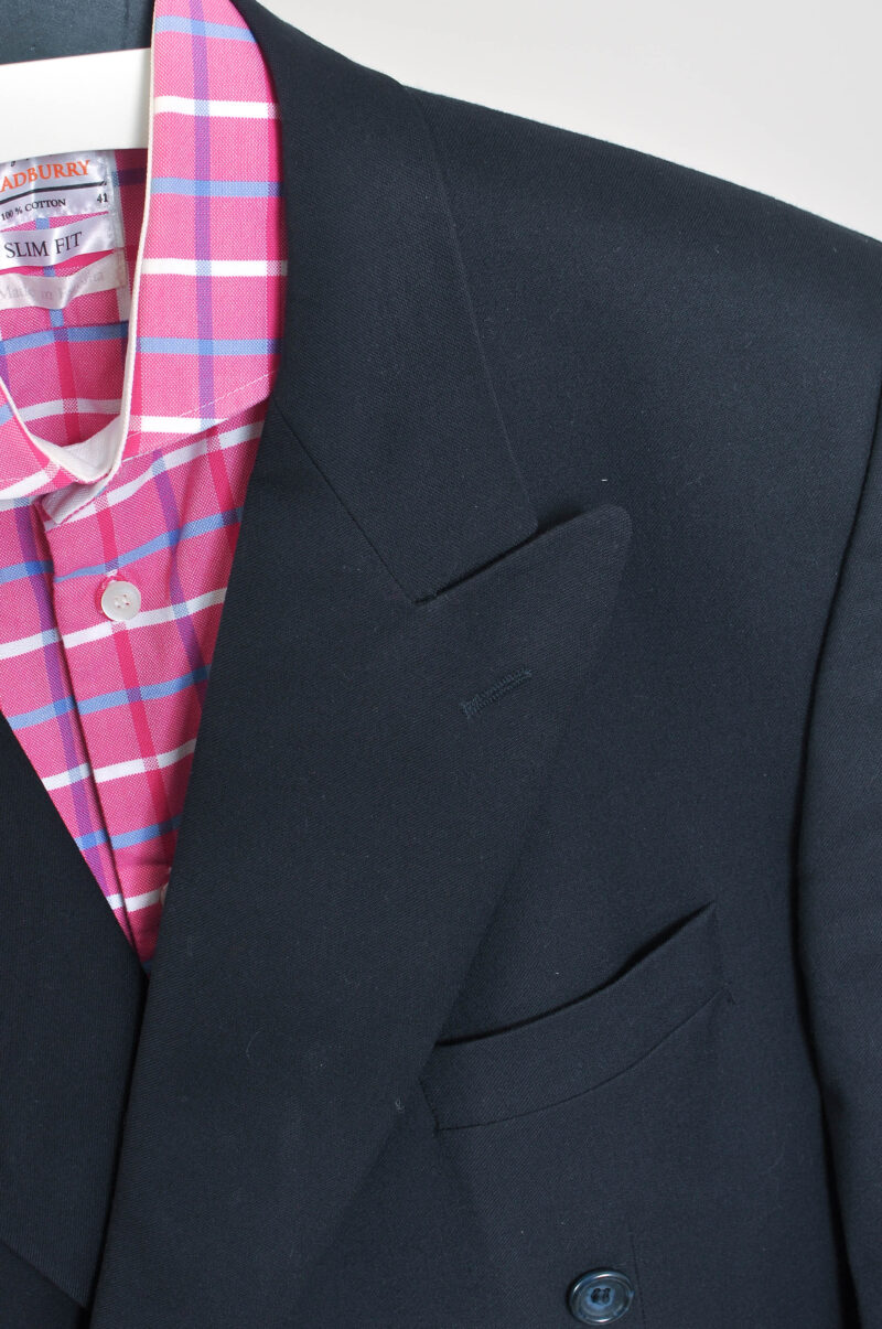 Vintage 80s Navy Double breasted blazer jacket - Image 3